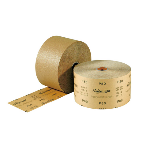 Sunmight USA Corporation Gold 06116 Open Coated Sheet Roll, 2-3/4 in W x 45 yd L, P400 Grit, Premium Aluminum Oxide Abrasive