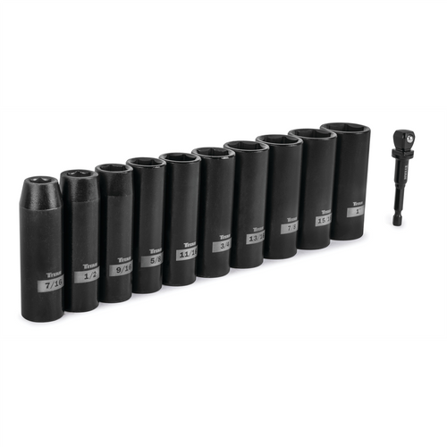 Titan 11 Piece 1/2 Inch Drive 6 Point SAE Deep Impact Socket Set