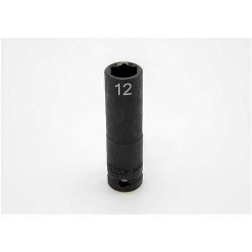VIM Tools 12 mm X 3/8 Inch Drive CR-MO Impact Socket - Deep