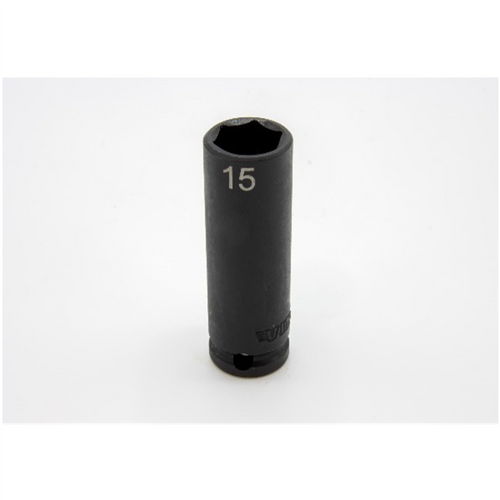 VIM Tools 15 mm X 3/8 Inch Drive CR-MO Impact Socket - Deep