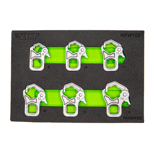 VIM Tools 6 Piece 3/8 Inch Drive Ratcheting Flare Nut Wrench Set (8,10,11,12,13,14 mm)