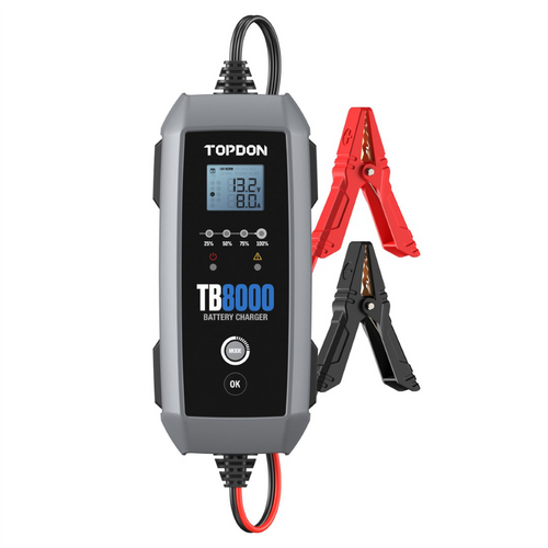 Topdon TB8000 - 8A Smart Battery Charger LI, WET, GEL, MF, CAL, EFB, AGM