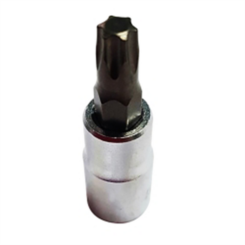 VIM Tools T6 TORX, Gun Metal Gray Bit, Satin Chrome 1/4 Inch Square Drive Bit Holder