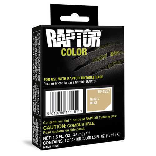 U Pol Products RAPTOR UP4857 Raptor Color, 1.5 fl-oz Pouch, Beige, 3:1 Mixing, 30 sq-ft Coverage, 5 to 7 days Curing