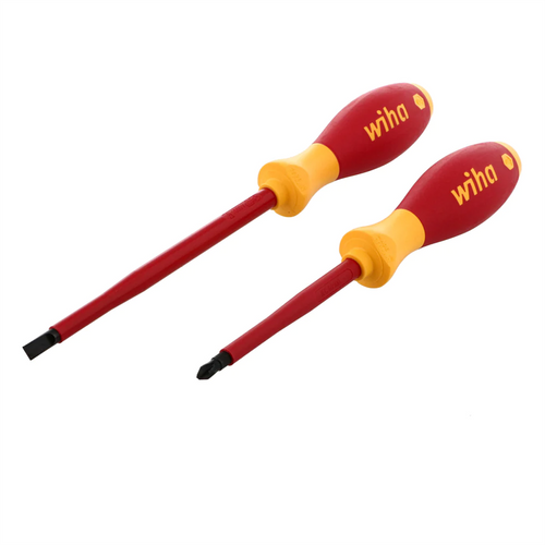 Wiha Tools 2 Piece Insulated SoftFinish Slotted/Phillips Screwdriver Set Wiha Tools 2 Piece Insulated SoftFinish Slotted/Phillips Screwdriver Set