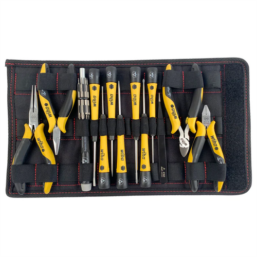 Wiha Tools 26 Piece ESD Safe PicoFinish Precision Screwdrivers Pliers and Bits Set with Heavy Duty Velcro Pouch Wiha Tools 26 Piece ESD Safe PicoFinish Precision Screwdrivers Pliers and Bits Set with Heavy Duty Velcro Pouch