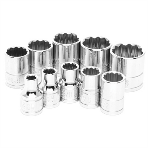 Wilmar Corp. / Performance Tool 10 Pc 3/8'' Dr 12pt SAE Skt Se