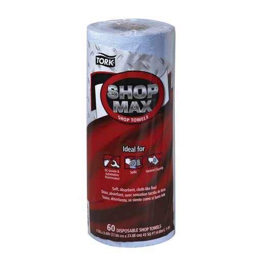 Tork Molnlycke ShopMax 450360 Dry Wipe Towel Roll, 47 ft L x 11 in W Roll, 30, Paper, Blue, 1 Plys Tork Molnlycke ShopMax 450360 Dry Wipe Towel Roll, 47 ft L x 11 in W Roll, 30, Paper, Blue, 1 Plys