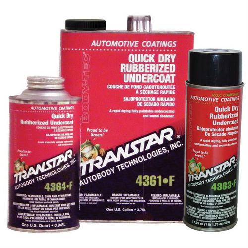 Transtar Autobody Products 4361-F Quick Dry Rubberized Undercoat, 1 gal Can, Black Transtar Autobody Products 4361-F Quick Dry Rubberized Undercoat, 1 gal Can, Black