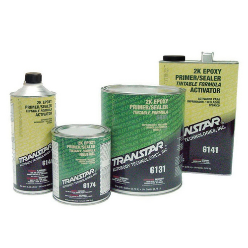 Transtar Autobody Products 6131 2K Epoxy Primer Sealer/Groundcoat, 1 gal Can, Gray, 1:1:10 Mixing, 520 sq-ft/gal at 1 mil Coverage