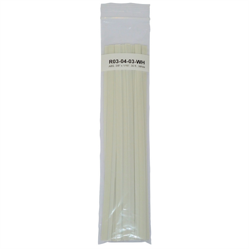 Polyvance ABS Strip, 3/8&rdquo; x 1/16&rdquo;, 30 ft., White