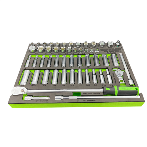 VIM Tools 52 Piece 3/8 Inch Drive Socket Master Set VIM Tools 52 Piece 3/8 Inch Drive Socket Master Set
