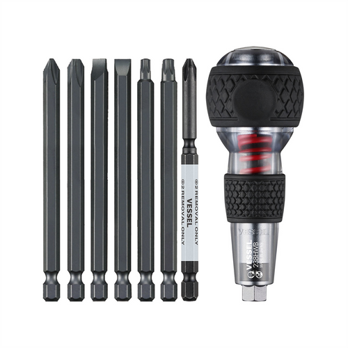 Vessel Tools Impact & Out Screwdriver & 7PC Bit Set Vessel Tools Impact & Out Screwdriver & 7PC Bit Set
