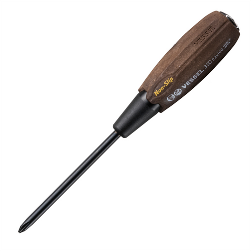 Vessel No.330 Wood-Compo Tang-Thru Screwdriver PH2x100