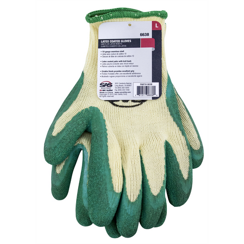 SAS Safety Gloves Xl Grn (1-pr) Latex Abrasion Rest