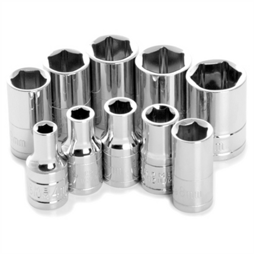 Wilmar Corp. / Performance Tool 10 Pc 1/4" Dr 6pt MM Skt Set
