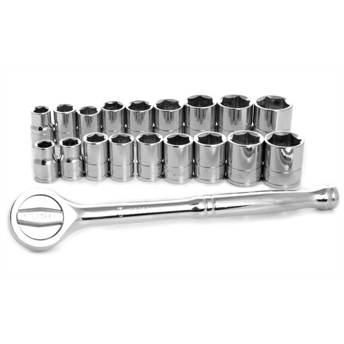 Wilmar Corp. / Performance Tool 19 PC SAE / METRIC SOCKET SET WITH RATCHET Wilmar Corp. / Performance Tool 19 PC SAE / METRIC SOCKET SET WITH RATCHET