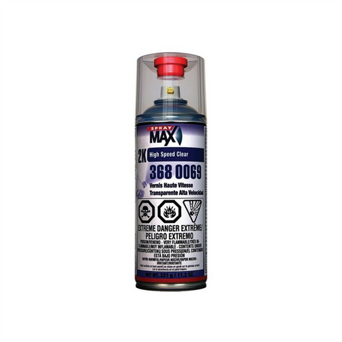 SprayMax 3680069 2K Clear Coat, 11.3 oz, High-Gloss, 34% Solids Content