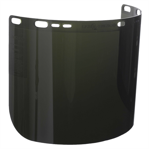 Jackson Safety Jackson Safety - Replacement Windows for F50 Polycarbonate Special Face Shields - Shade IRUV 5.0 - 8" x 15.5" x.060" - D Shape