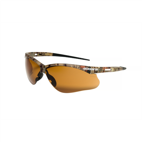 Jackson Safety Jackson Safety - Safety Glasses - SG Series - Bronze Lens - Camo Frame - Hardcoat Anti-Scratch - Indoor/Outdoor