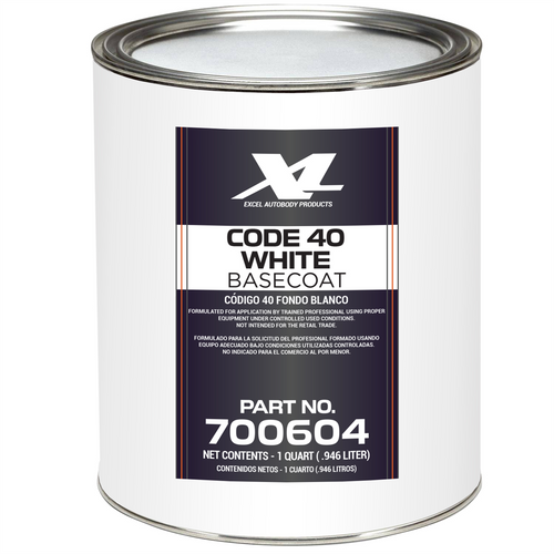 Excel Auto Body Products CODE 40 WHITE B/C QT.