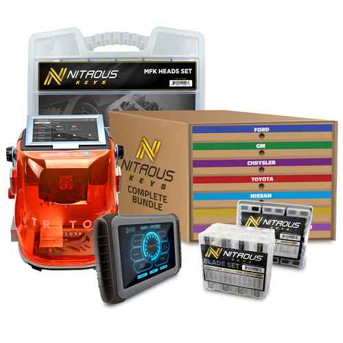 Xtool USA Complete Keymaking System with AutoProPAD G2 (Triton PLUS Key Cutting Machine (Automotive Edition), Nitrous Keys Remotes Complete Bundle, Full MFK Set)