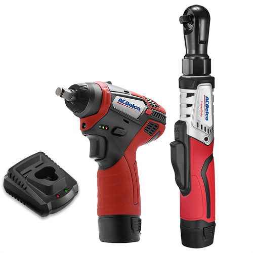 ACDelco ARW12103-K1 G12 Series 12V Cordless Li-ion 3/8"? Brushless Rachet Wrench & Impact Wrench Combo Tool Kit with 2 Batteries