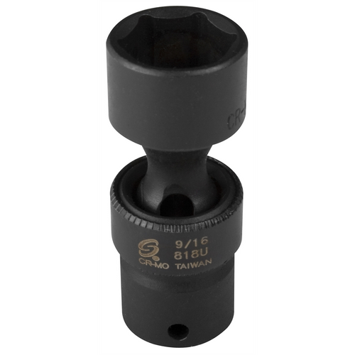 SUNEX SOC 9/16 1/4D IMP UNIV 6PT BLK