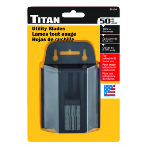 Titan 50 Piece Heavy-Duty Utility Knife Blades in Dispenser Titan 50 Piece Heavy-Duty Utility Knife Blades in Dispenser