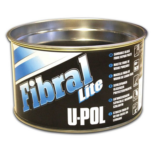 U Pol Products FIBRAL LITE UP0766 Lite Fiber Glass Filler, 1 qt Tin, Yellow, Fibrous/Paste