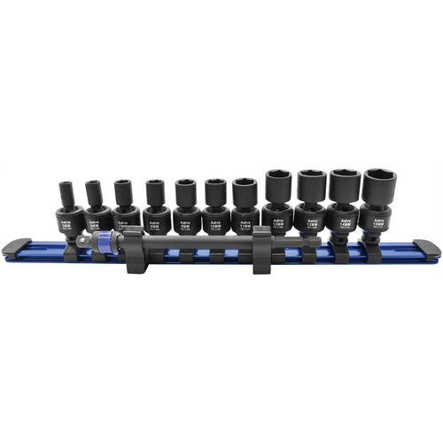 Astro Pneumatic 12pc 1/4" Square & Hex Drive Magnetic Universal 6pt Impact Socket Set for Impact Wrenches & Drivers