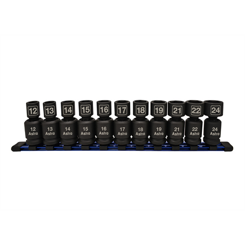 Astro Pneumatic 11pc 1/2" Dr Nano Pinless Universal Impact Sockets