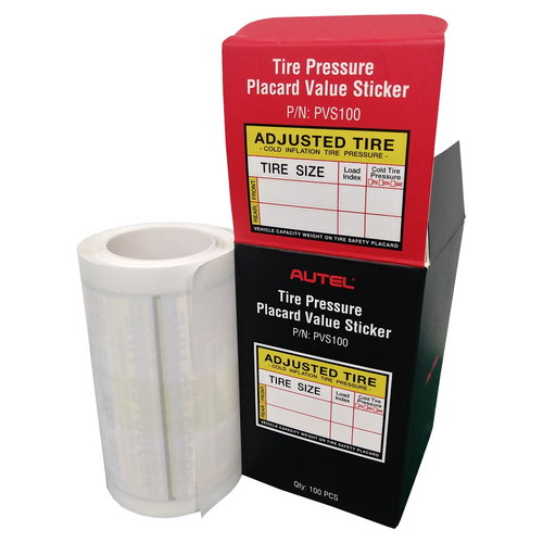 Autel Placard Value Stickers : Box of 100 Placard Value Stickers to Keep Track of Adjusted Tire Information Autel Placard Value Stickers : Box of 100 Placard Value Stickers to Keep Track of Adjusted Tire Information