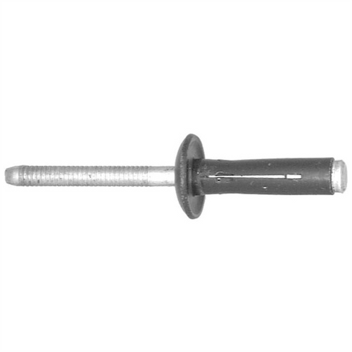 AUVECO 19516 Split-Type Rivet, 1/4 in Dia x 3/64 to 1/4 in Grip Range, Aluminum Rivet/Mandrel, Black