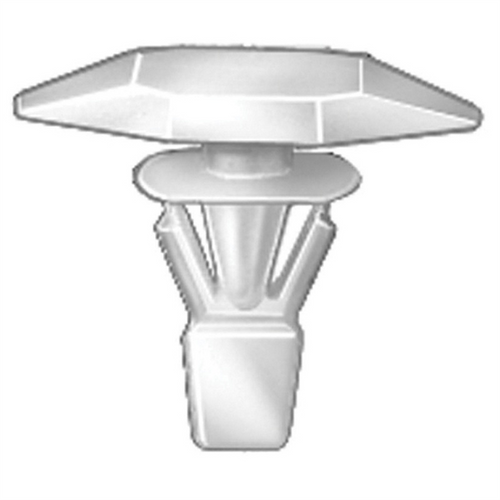 AUVECO AP18033 Double Head Type 3 Weatherstrip Retainer, (1/4 x 21/32 in Dia Bottom) Head, Nylon, White