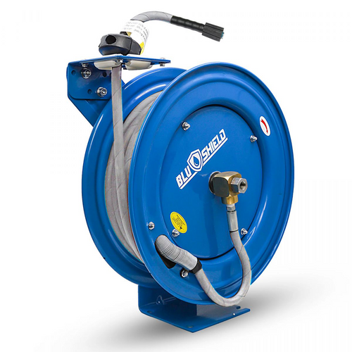 BluBird Blushield Polyester Pressure Washer Hose Reel Heavy Duty Single Arm Assembly 1/4" x 35'