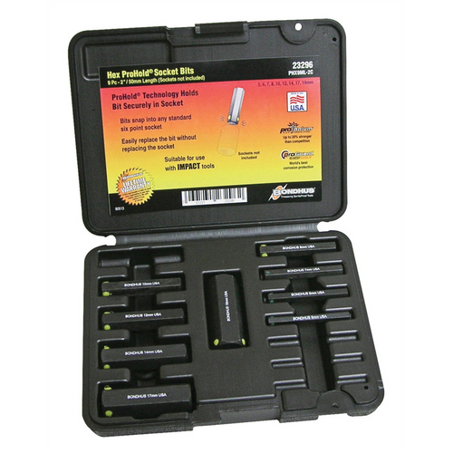 Bondhus Corp. Set 9 ProHold Hex Bits 2" (5-19mm) Bits Only in Mo Bondhus Corp. Set 9 ProHold Hex Bits 2" (5-19mm) Bits Only in Mo