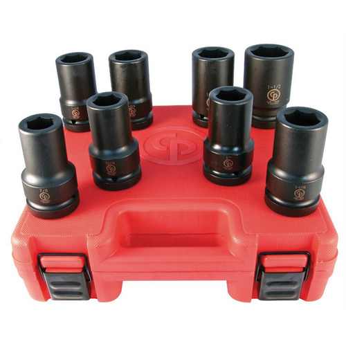 Chicago Pneumatic 1"DR 8PC SAE DEEP IMPACT SOCKET SET