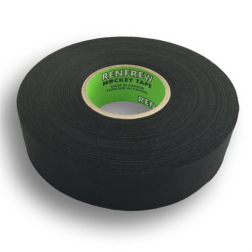Chaos Safety Supplies Renfrew Cloth Hockey Tape, 1" (Straight Edge Black, 25m long)