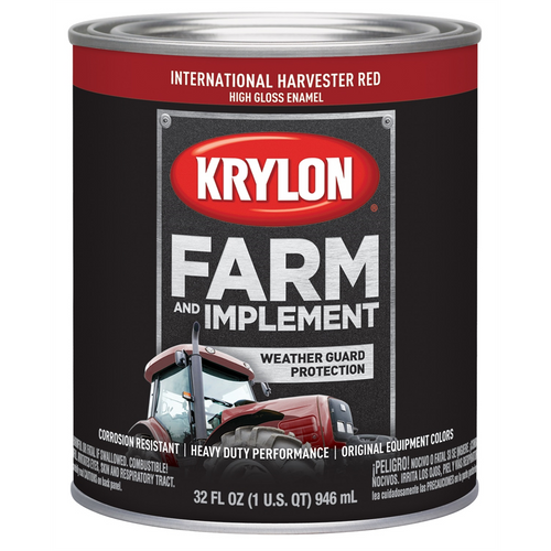 Krylon FARM PAINTS; INT HARVESTER RED; 32 OZ. QUART; Krylon FARM PAINTS; INT HARVESTER RED; 32 OZ. QUART;