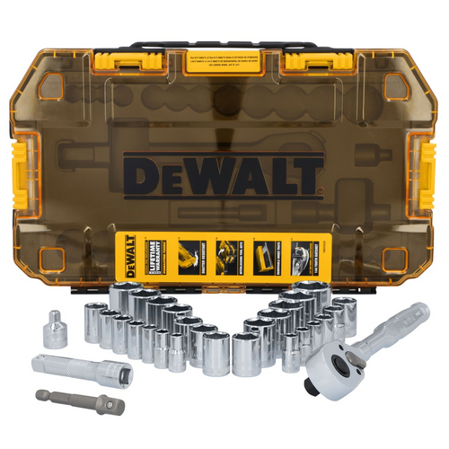 DeWalt 30Pc Tough Box 1/4In And 3/8In Dr Socket