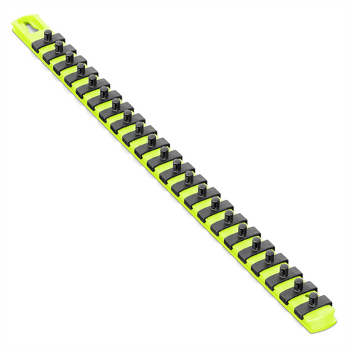 Ernst Mfg. 18&rdquo; Socket Organizer with 22 Twist Lock Clips - HI-VIZ - 1/4&rdquo;
