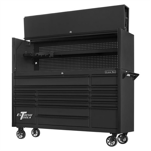 Extreme Tools DX 72" Hutch & 17 Drawer Roller Cabinet Combo, Matte