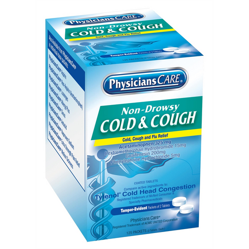 First Aid Only PhysiciansCare Cold & Cough 125x2/box First Aid Only PhysiciansCare Cold & Cough 125x2/box