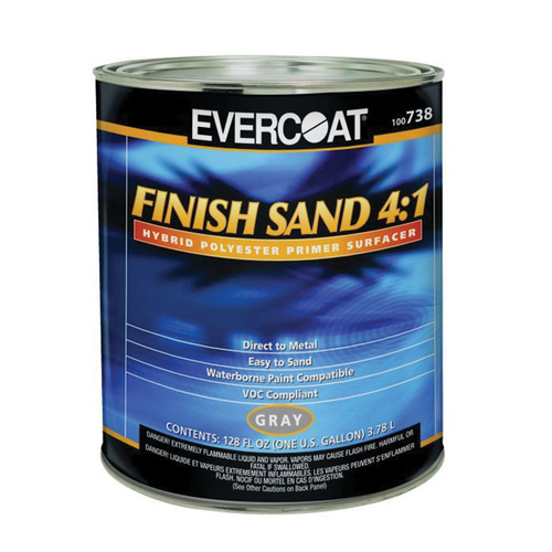 Fibre glass Evercoat 100738 Finish Sand, 1 gal Round Can, Gray, 4:1 Mixing, Use: DTM
