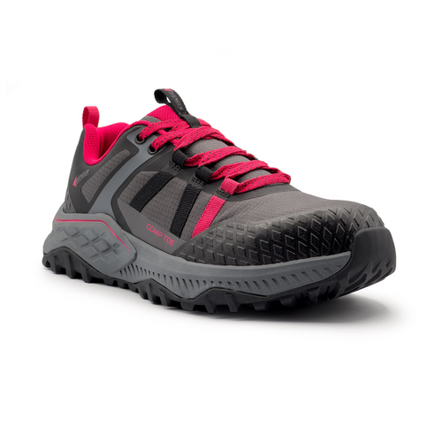 Avenger Work Boots AERO Trail - Women's  Low Top Shoe - Composite Toe - CT |EH |SR - Grey / Magenta - Size: 7.5 - D - (Regular)