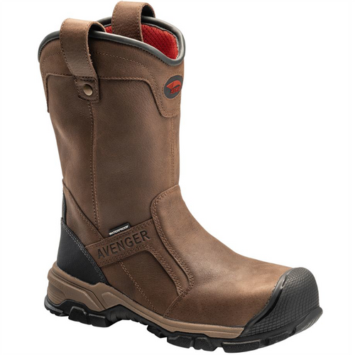 Avenger Ripsaw Wellington Series - Men's Boots - Aluminum Toe - IC|EH|SR|PR - Brown/Black - Size: 9.5M