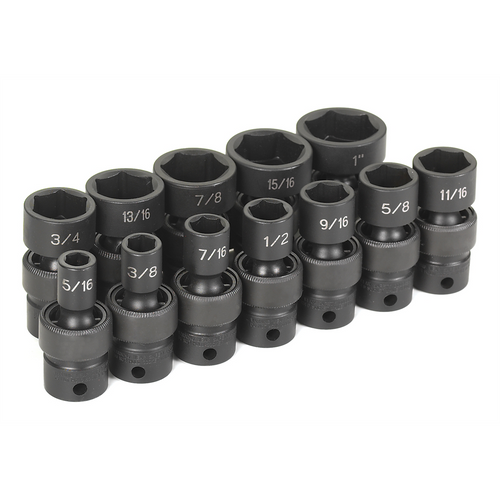 Grey Pneumatic 12 PC 3/8" DR 6 PT STANDARD LENGTH FRAC UNIV SET Grey Pneumatic 12 PC 3/8" DR 6 PT STANDARD LENGTH FRAC UNIV SET