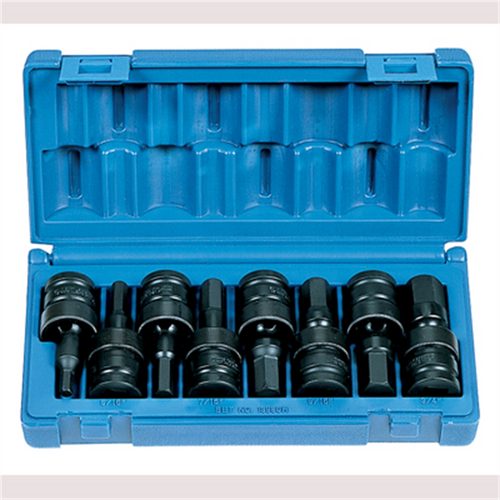 Grey Pneumatic 1/2"DR 8PC UNIV HEX