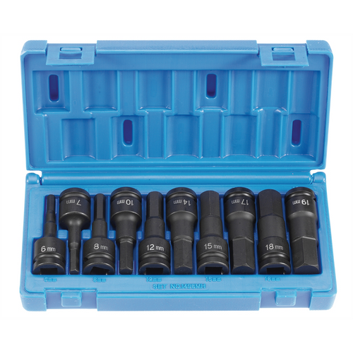 Grey Pneumatic 10 PC 1/2 DRIVE METRIC HEX DRIVER SET Grey Pneumatic 10 PC 1/2 DRIVE METRIC HEX DRIVER SET